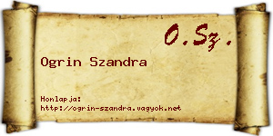 Ogrin Szandra névjegykártya